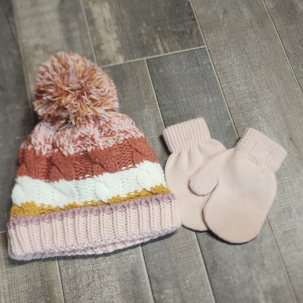 Capelli New York Toddler Hat And Mitten Set